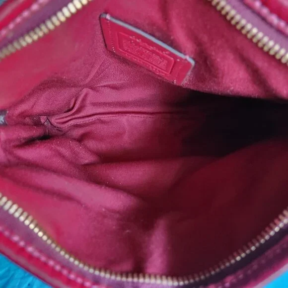 Coach Wine Signature Coated Canvas Crossbody w/Cherries EUC - Picture 9 of 11